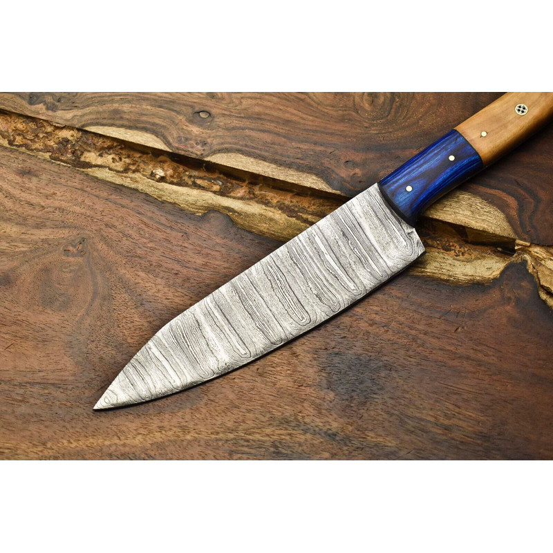 12 Handmade Damascus Steel Chef Knife  Full Tang Professional Kitchen Blade 2