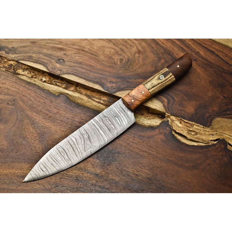 12 Artisan Handmade Damascus Steel Chef Knife Sharp Balanced Tool 0