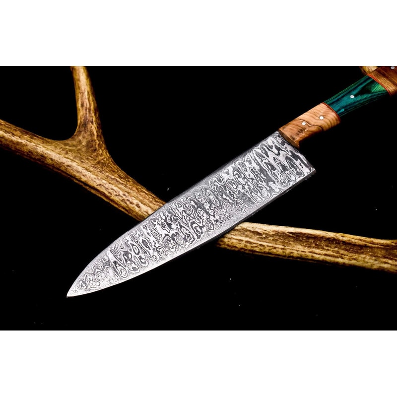 Professional 12 Damascus Chef Knife Razor Sharp Full Tang Kitchen Tool 2