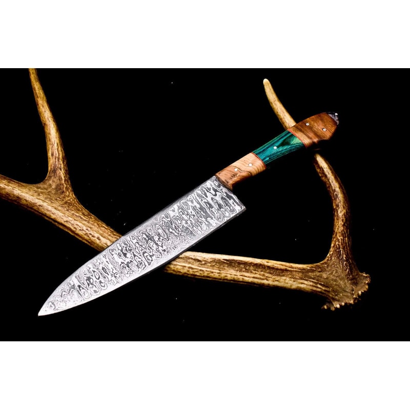 Professional 12 Damascus Chef Knife Razor Sharp Full Tang Kitchen Tool 0