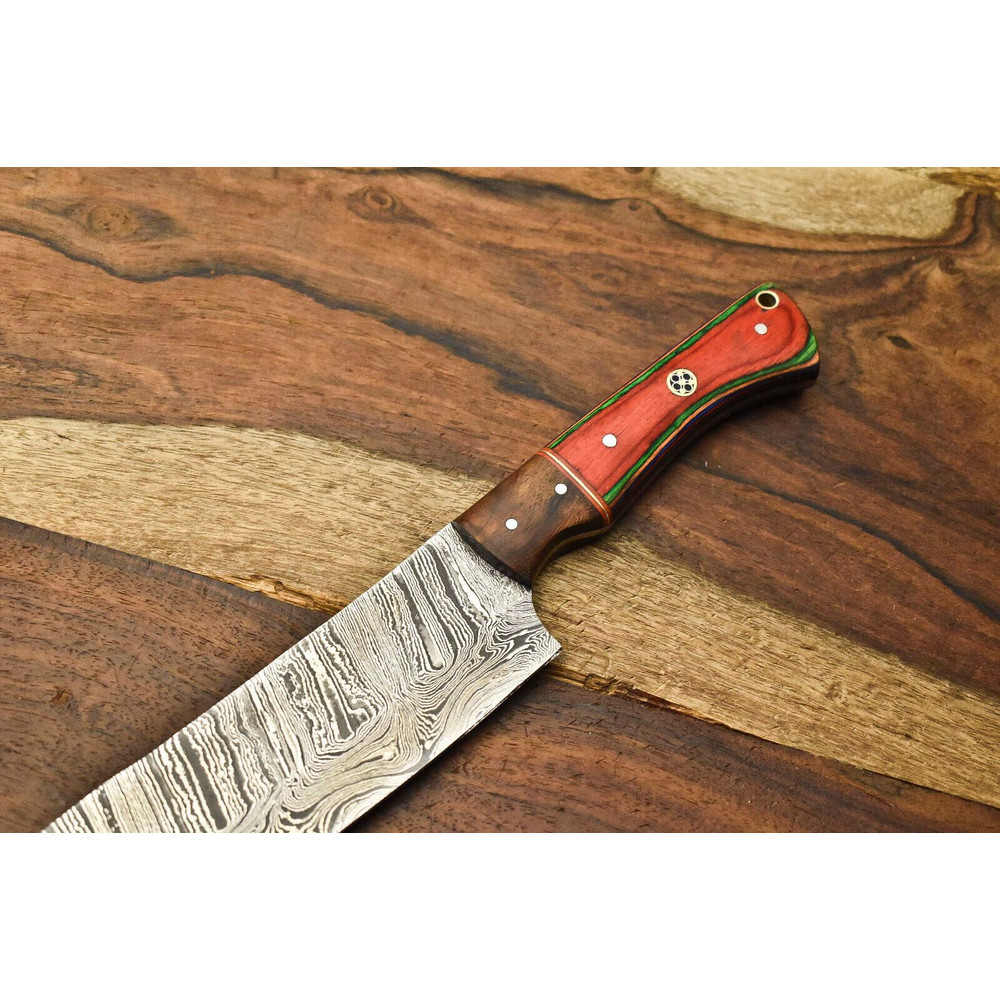 12 Damascus Steel Cooking Knife  Handmade Full Tang Chef Blade 1