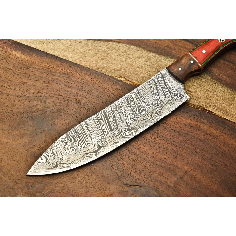 12 Damascus Steel Cooking Knife  Handmade Full Tang Chef Blade 2