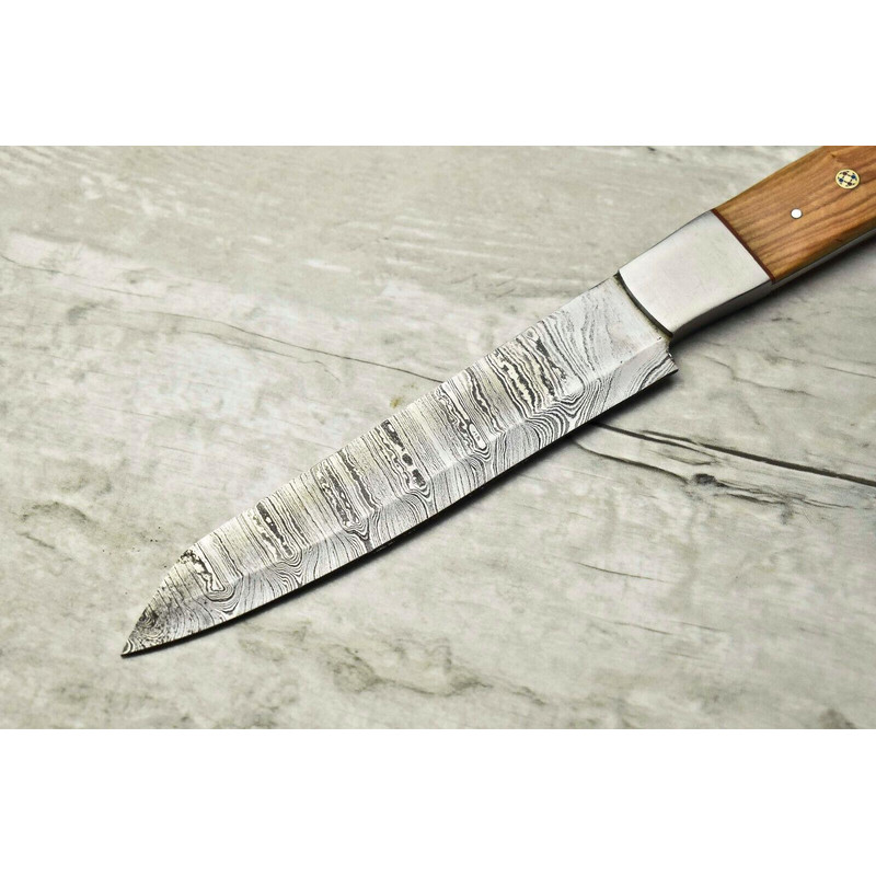 10 Damascus Steel Kitchen Chef Knife  Full Tang Handmade Cooking Knife 2