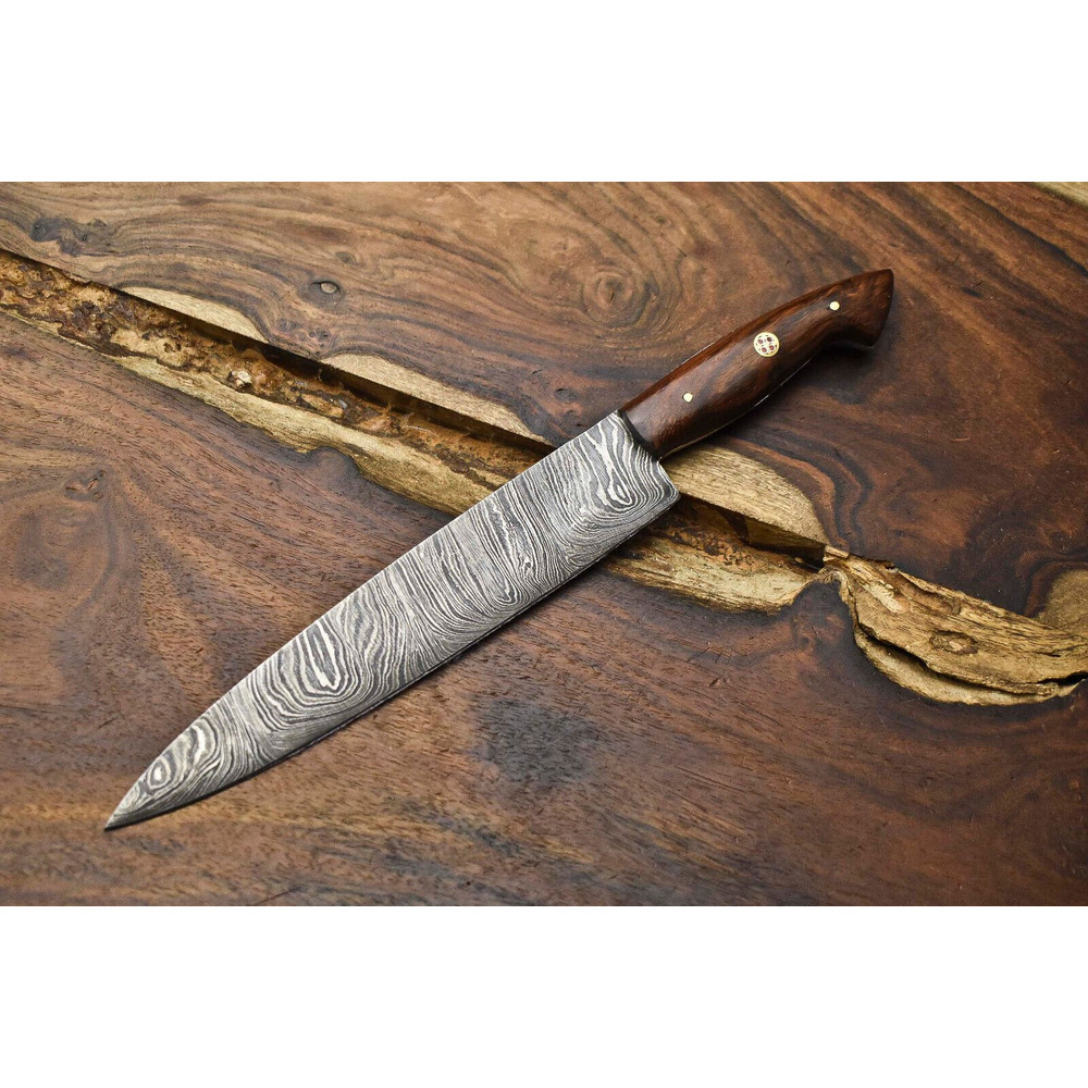 11 Handmade Damascus Steel Chef Knife  Full Tang Kitchen Cooking Blade 0