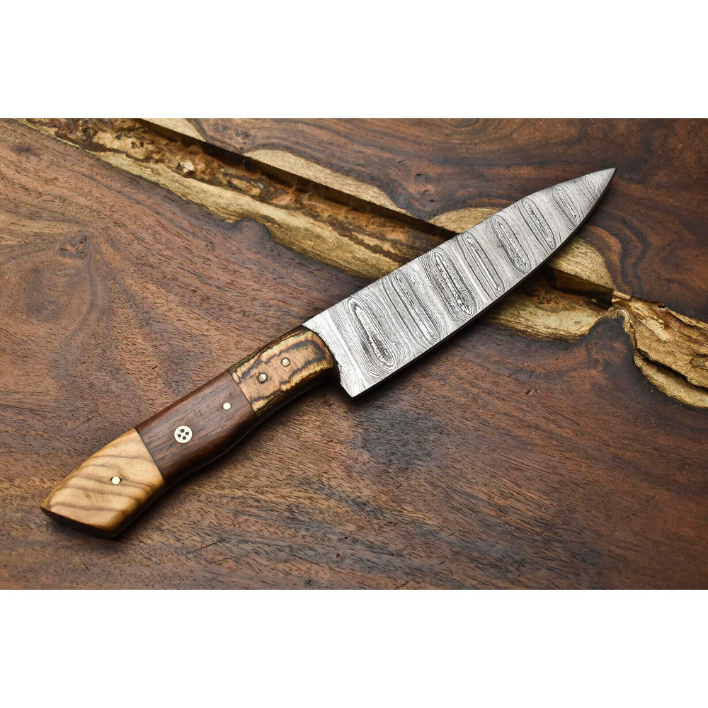10 Handmade Damascus Steel Chef Knife  Full Tang Kitchen Cooking Blade 3