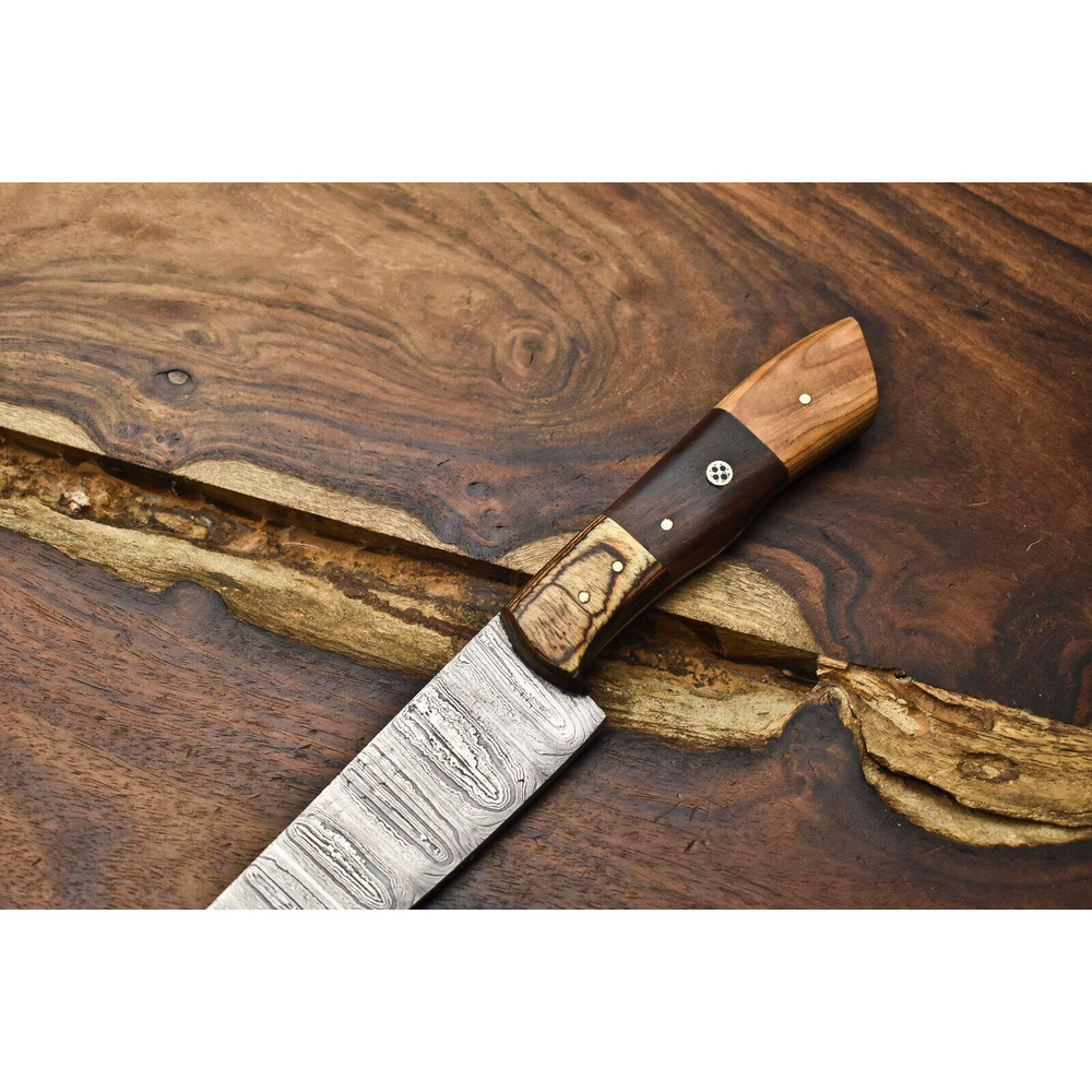 10 Handmade Damascus Steel Chef Knife  Full Tang Kitchen Cooking Blade 1