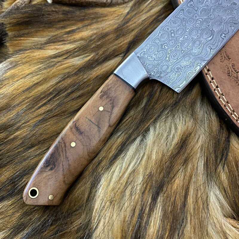 Hand Forged Damascus Steel Kitchen Knife  Custom Chef Sport Knife 1