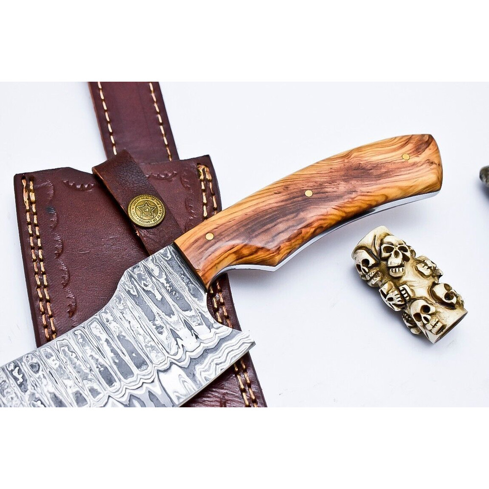 12 Custom Damascus Steel Chef Knife  Walnut Wood Handle Full Tang Blade 1