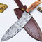12 Custom Damascus Steel Chef Knife Walnut Wood Handle Full Tang Blade 0