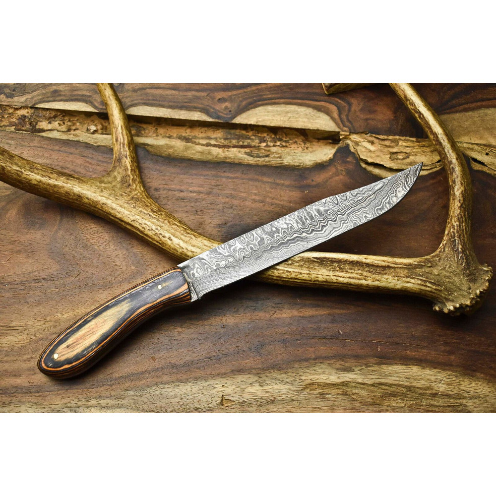 Custom Damascus Steel Chef Knife  12 Hand Forged Full Tang Kitchen Knife 3