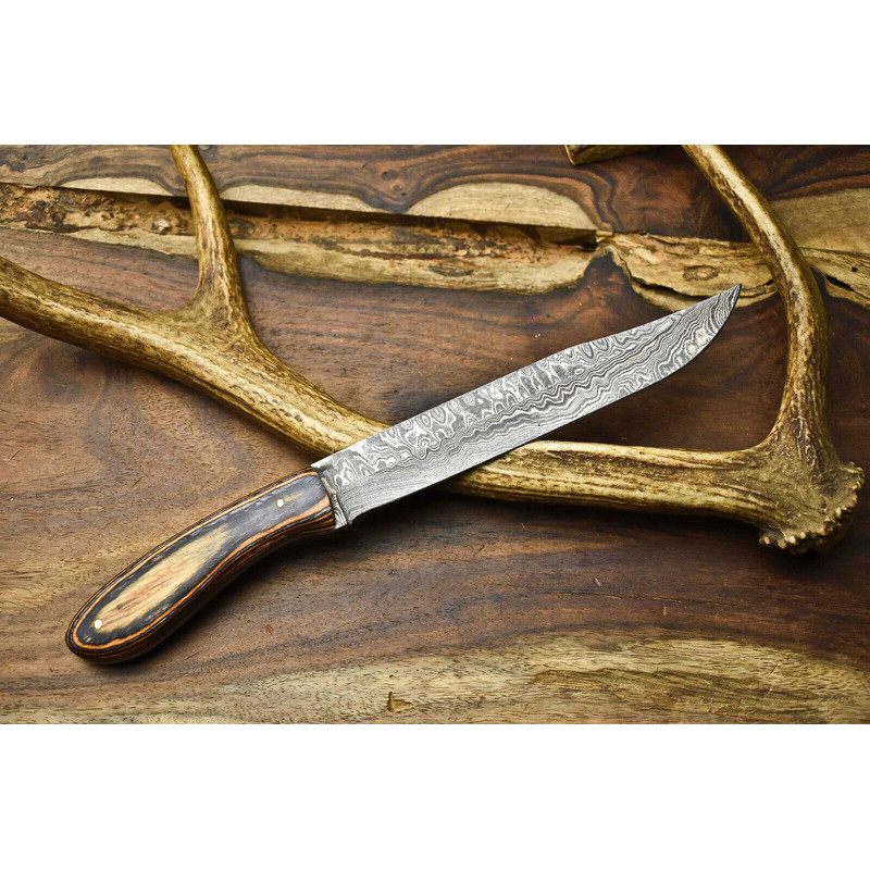 Custom Damascus Steel Chef Knife  12 Hand Forged Full Tang Kitchen Knife 3