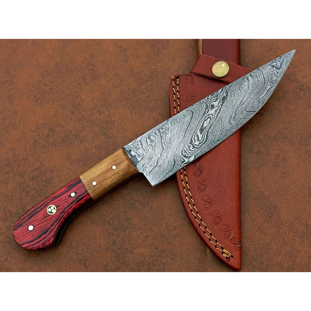 Professional 12 Handmade Damascus Chef Knife  Full Tang Cooking Blade 0