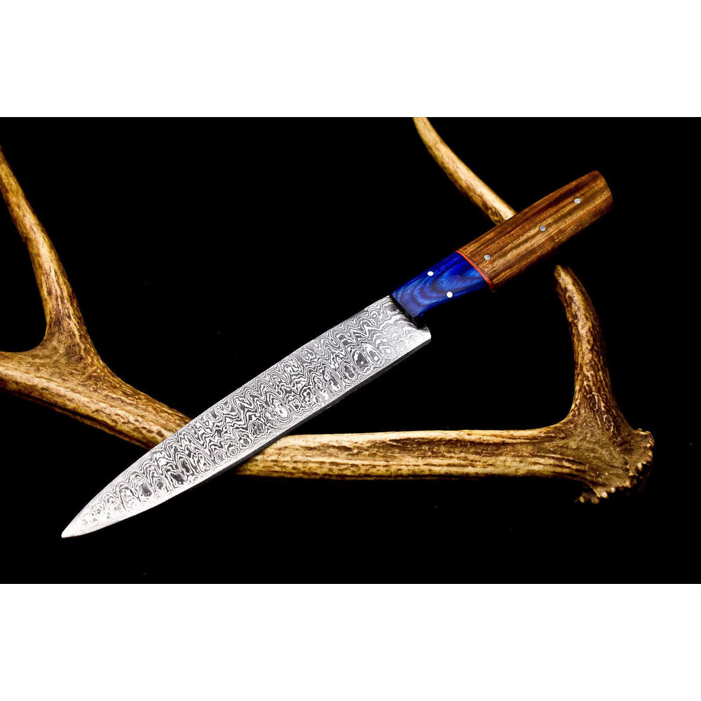 12 Custom Hand Forged Damascus Chef Knife  Kitchen Full Tang Cooking Knife 0