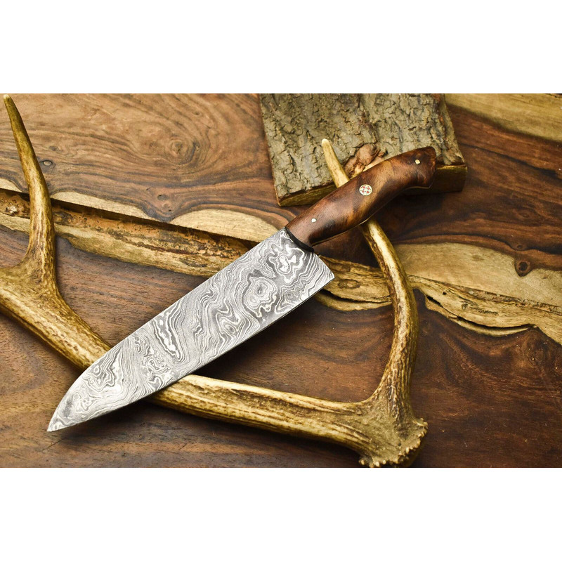 12 Professional Handmade Damascus Chef Knife  Hand Forged Kitchen Blade 0