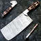 12 Handmade Damascus Steel Chopper Knife  Camel Bone Handle Chef Cleaver 0