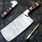 12 Handmade Damascus Steel Chopper Knife Camel Bone Handle Chef Cleaver 0