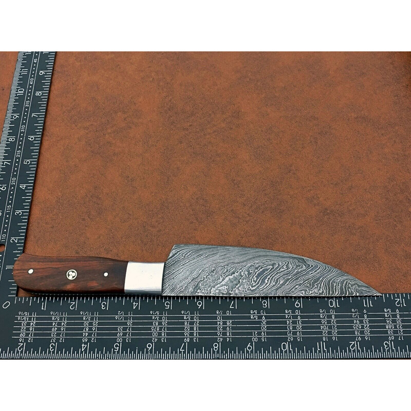 Custom Handmade Damascus Steel Chef Knife  Full Tang Kitchen Knife  Professional Cooking Blade 2