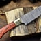 Handmade Damascus Chef Knife Hardwood Handle With Brass Bolster Compact Kitchen Knife 1