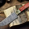 Handmade Damascus Chef Knife Hardwood Handle With Brass Bolster Compact Kitchen Knife 0
