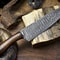 Custom Damascus Steel Chef Knife Twist Pattern Blade Hard Wood Handle Hand Forged Knife 1