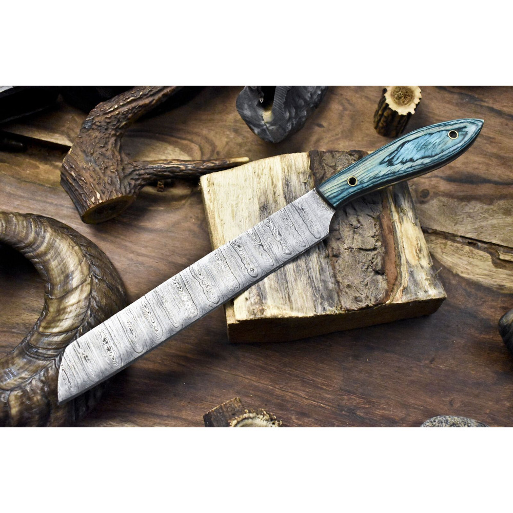 Hand Forged Damascus Chef Knife  Twist Design Blade  Hard Wood Handle  Professional Knife 0