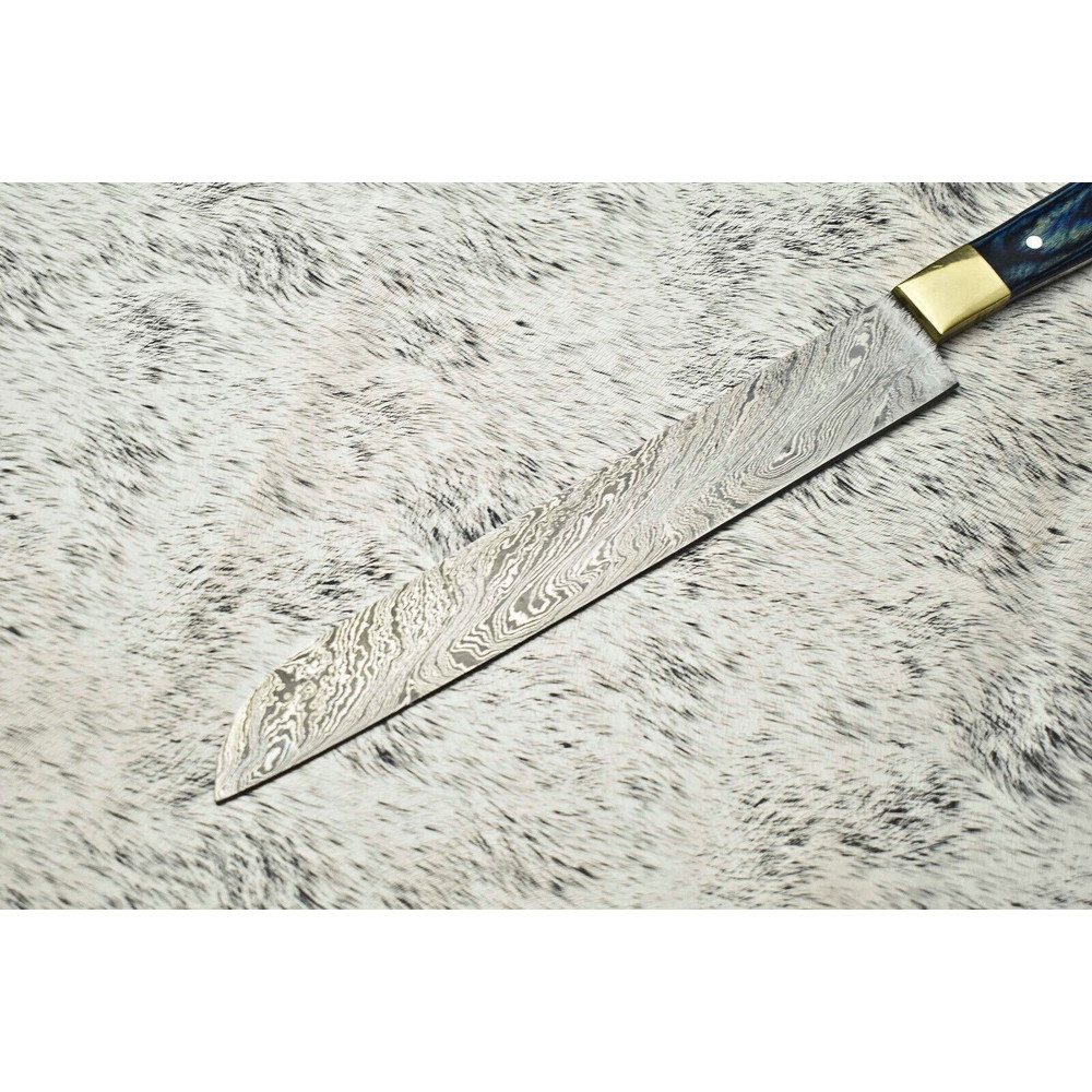 Premium Hand Forged J2 Steel Chef Knife  Kitchen Cutting Knife With Leather Sheath 2