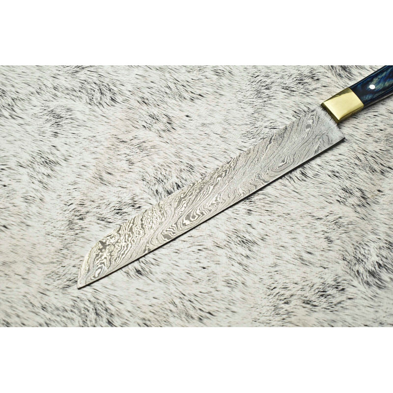 Premium Hand Forged J2 Steel Chef Knife  Kitchen Cutting Knife With Leather Sheath 2