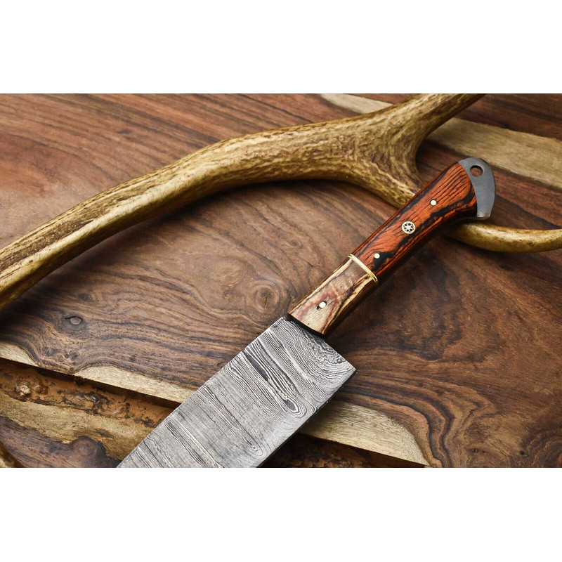 Custom Forged 12 Damascus Steel Blade  Professional Chef Kitchen Knife 1