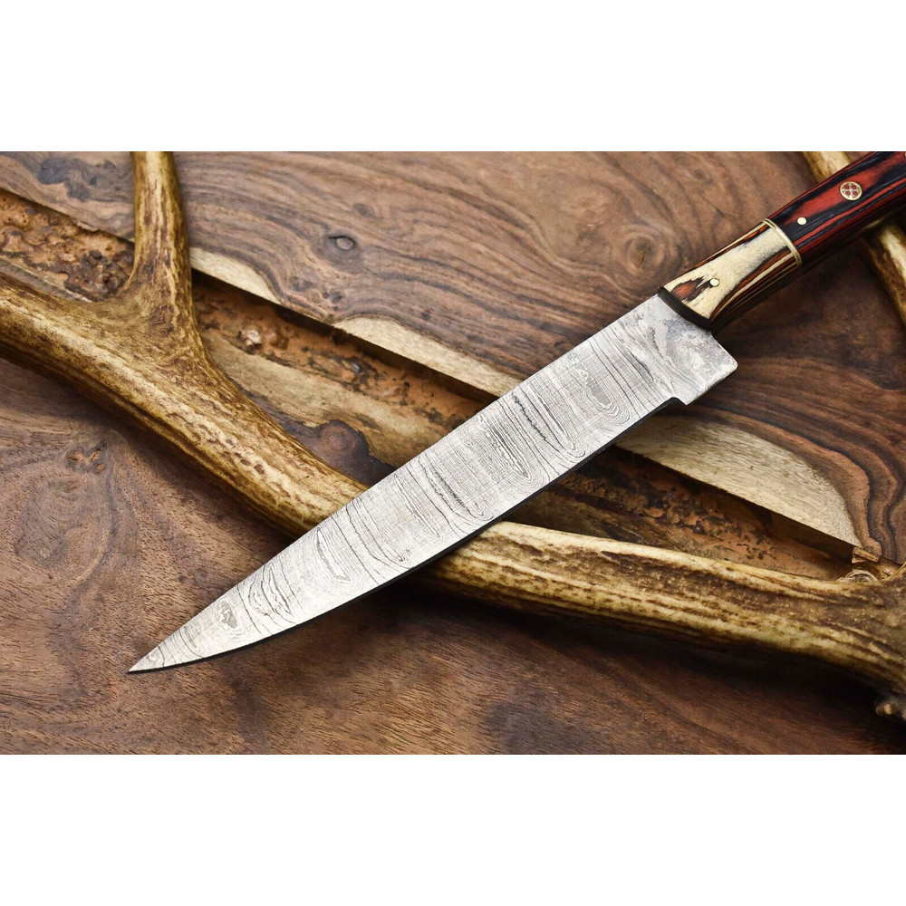 Handmade Damascus Kitchen Knife  12 Inch Full Tang Chef Knife 2