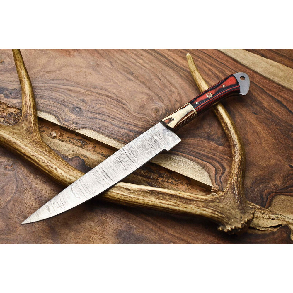 Handmade Damascus Kitchen Knife  12 Inch Full Tang Chef Knife 0