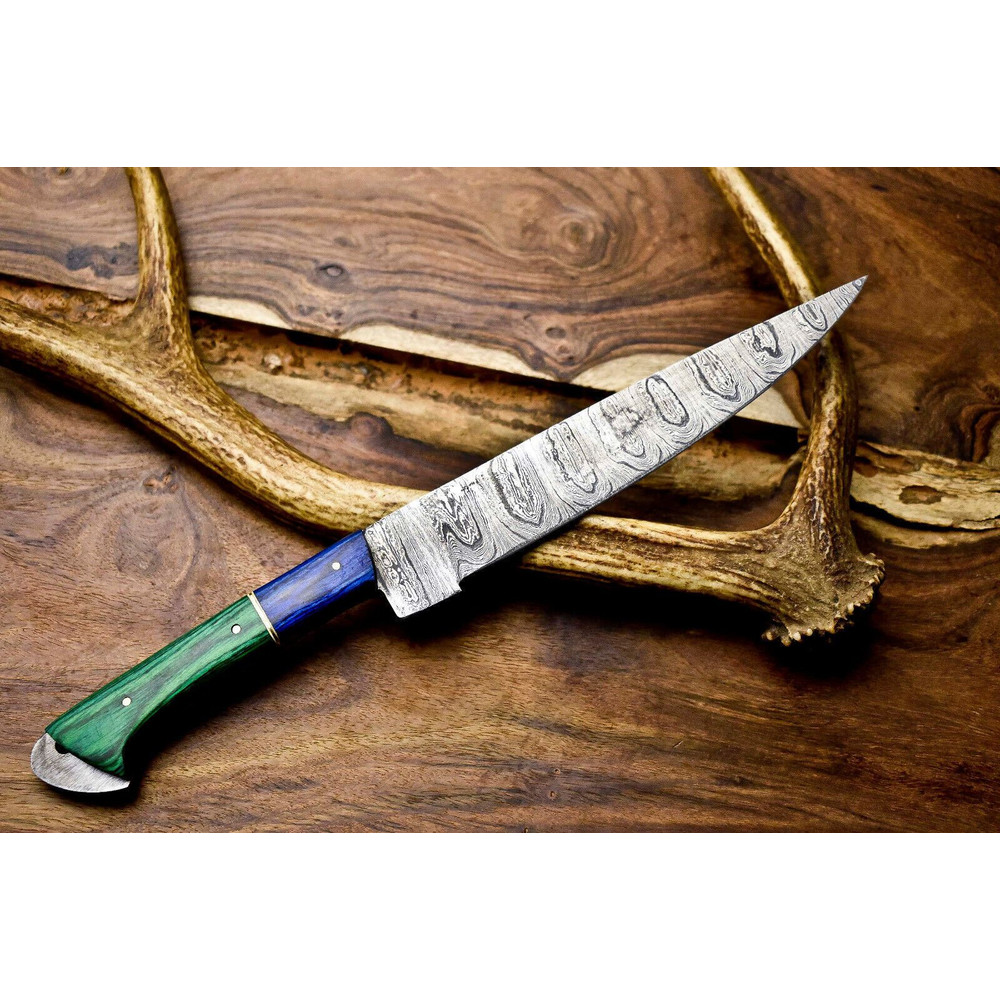 Hand Forged Damascus Chef Knife  12 Full Tang Blade For Kitchen Use 3