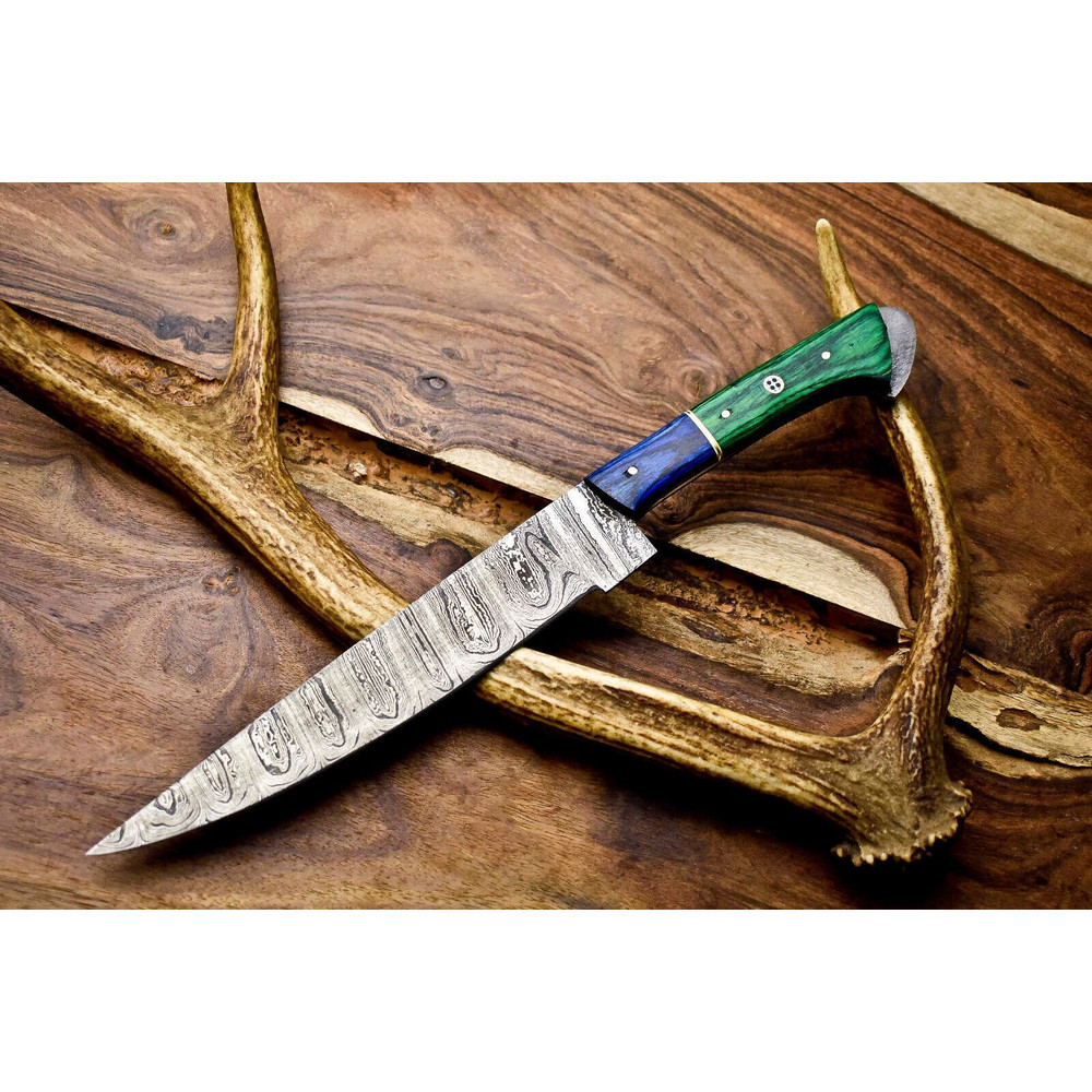 Hand Forged Damascus Chef Knife  12 Full Tang Blade For Kitchen Use 0