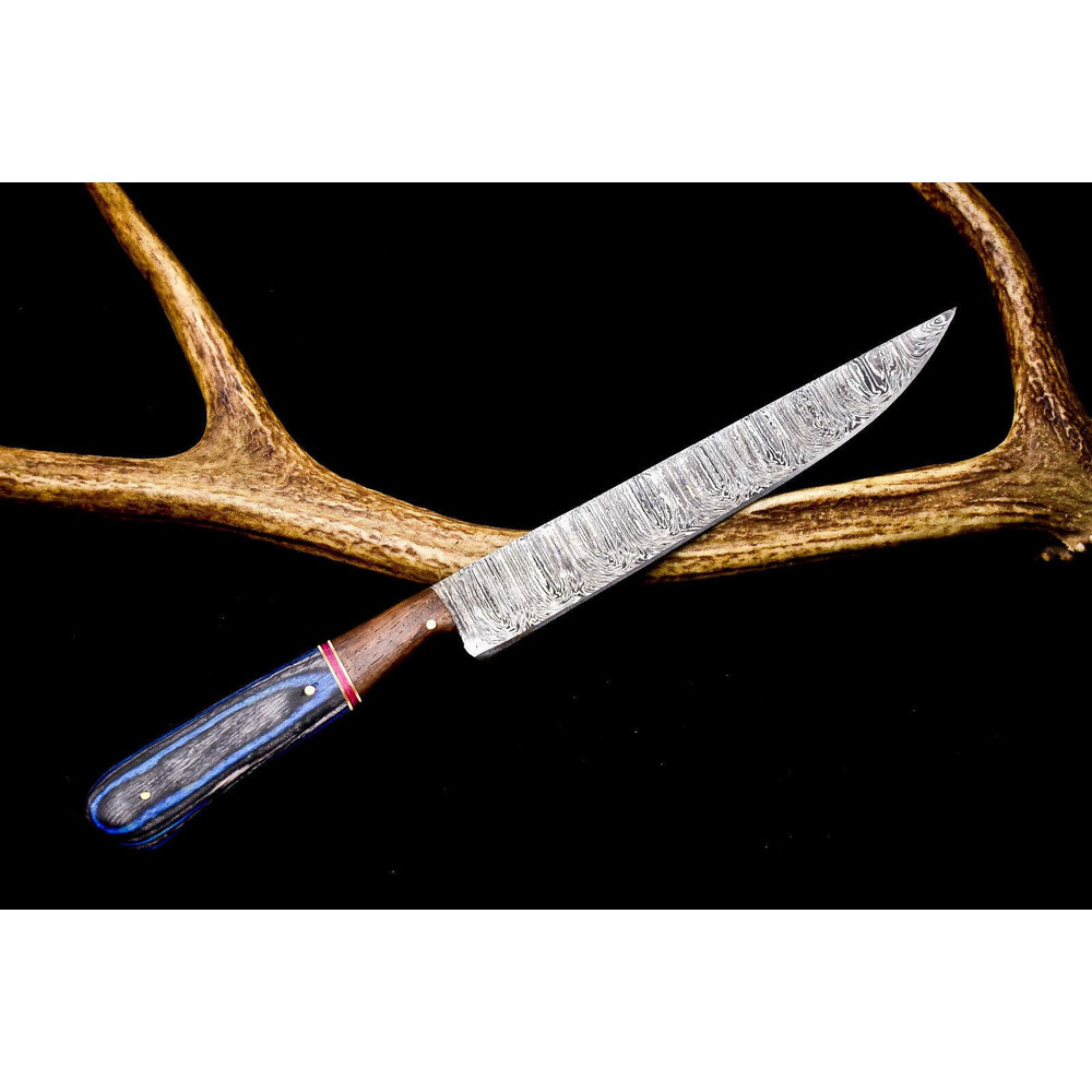 12 Custom Handmade Damascus Steel Chef Knife  Full Tang Kitchen Blade 3