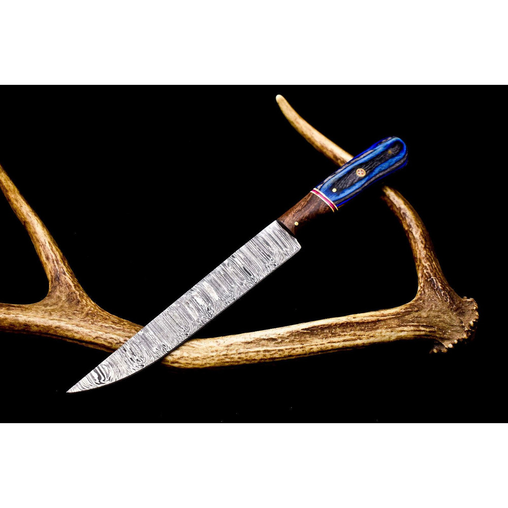 12 Custom Handmade Damascus Steel Chef Knife  Full Tang Kitchen Blade 0