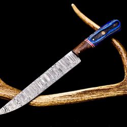 12" custom handmade damascus steel chef knife | full tang kitchen blade