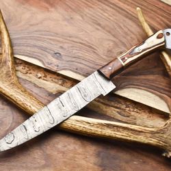 professional damascus steel chef knife | 12 inch handmade kitchen knife