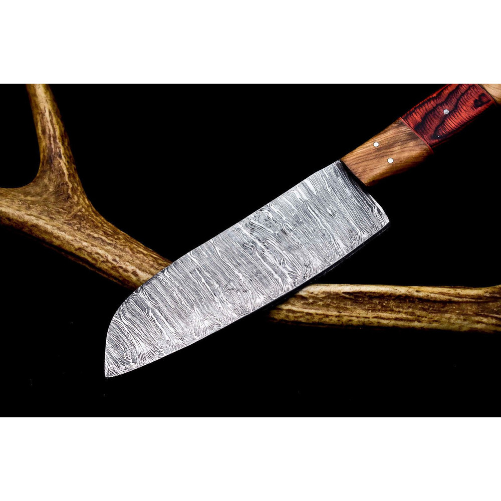 Custom 12 Damascus Chef Knife  Hand Forged Full Tang Kitchen Blade 2