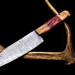 custom 12" damascus chef knife | hand forged full tang kitchen blade