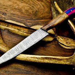 premium hand forged damascus chef knife | 12" full tang cooking blade