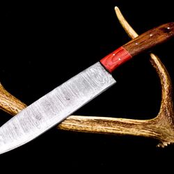 damascus steel chef knife 12" | handmade full tang kitchen tool