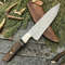 Custom Hand Forged Damascus Steel Chef Knife With Leather Sheath  Wood  Resin Handle 3