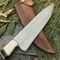 Custom Hand Forged Damascus Steel Chef Knife With Leather Sheath Wood Resin Handle 1