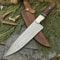 Custom Hand Forged Damascus Steel Chef Knife With Leather Sheath Wood Resin Handle 0