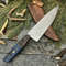 Hand Forged Twist Damascus Chef Knife  Wood  Resin Handle  Hunting Kitchen Knife 4