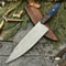 Hand Forged Twist Damascus Chef Knife Wood Resin Handle Hunting Kitchen Knife 0