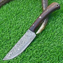 stunning hand forged damascus steel chef knife | 9.5" kitchen knife with natural wood handle