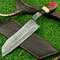 Handmade Damascus Steel Kitchen Chef Knife Compact 105 Blade Natural Wood Handle 0
