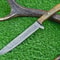 Custom Forged Damascus Chef Knife Wood Handle Kitchen Knife With Leather Sheath 3