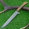 Custom Forged Damascus Chef Knife Wood Handle Kitchen Knife With Leather Sheath 0