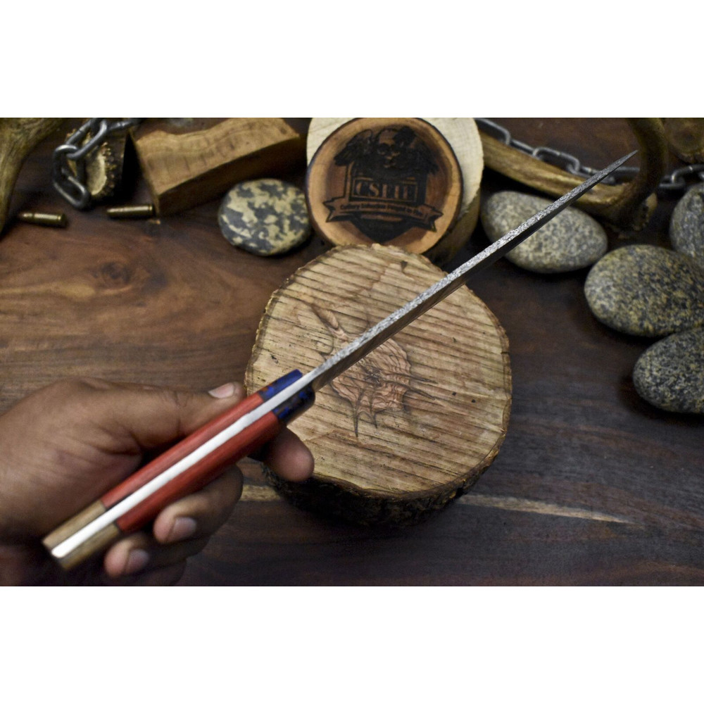 13 Inch Damascus Steel Kitchen Knife  Hard Wood Handle Chef Knife 2